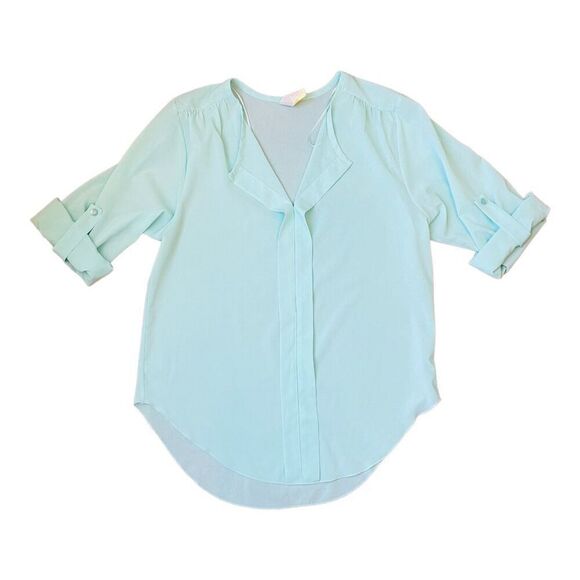Francesca's Collections Tops - ❌❌ NOT FOR SALE Francesca’s Collections Sea Foam Semi-Shear Blouse